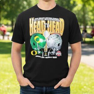 Oregon Ducks vs. Ohio State Buckeyes 2015 College Football Playoff T-Shirt M NEW